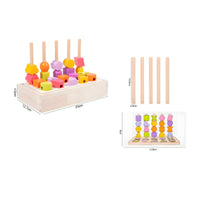 Solid Wood Construction Shape Color Sorting Toy Develops Fine Movement Skills Geometric Shape Stacking Toy Enhances Hand-Eye Coordination