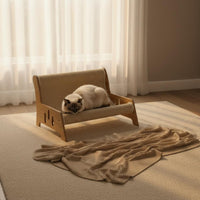 Wear-Resistant Feline Scratcher Sofa Extra Large Feline Scratch Lounge Low Dust Pet Furniture 2-in-1 Design for Indoor, Home