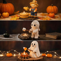 Halloween-Themed Tealight Holder with Base Compact Tealight Holder Glossy Decor Decorative for Mantel