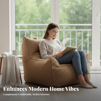 Soft and snug Single-Person Floor Lounger Modern Design Bean Bag No Assembly Required Lounge Chair Ergonomic Support for Young Adults, Students, Teenagers, Living Room, Bedroom, studying corner, Apartment