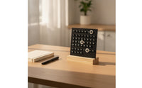 Endless Calendar Minimalist Acrylic Calendar with Wood Base Wooden Date and Day Date Display for Study Desk, Office, Home Decor