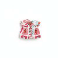 Printed Button-Front Doll Dress Short-Sleeve Collared Doll Dress Pastel Clothing Multicolor