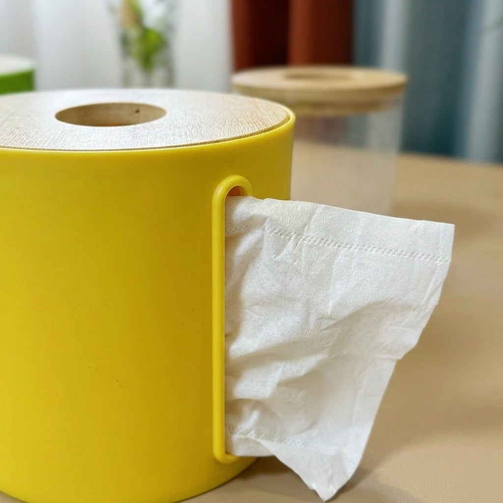 Tissue Box for Living Room, Modern Minimalist Style Round Light Blue Holder, Multi-Purpose Desk Organizer, Creative Nordic Boxes of Tissues