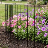 Decorative 8-Wire Garden Fence Rust-Resistant Iron Animal Barrier Yard Landscape Edging