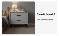 Stable Metal Legs Modern Grey Nightstand Scratch-Resistant Finish Leather Wrapped End Table Easy Assembly Nordic Design Bedroom Cabinet Multifunctional for Apartment Dwellers, Homeowners, Students, Guest Room, Dormitory, Home Office