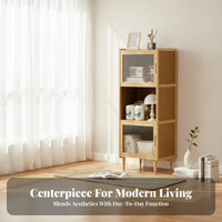 With Doors Floor-Standing Display Hutch particleproof Multi-Tier Storage Tower Modern Design bookshelf Large Capacity for Book Lovers, Homeowners, Office Workers, Living Room, Study, Bedroom