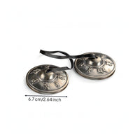 Cymbals with Strap Handcrafted Hand Cymbals Bright Percussion for Practitioners, Meditation
