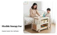 Rolling Changing Table Mobile with Wheels Storage Trolley Sturdy Frame