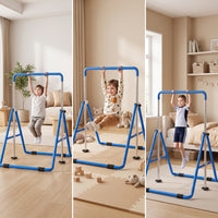 Foldable Kids Gymnastics Bar Floor-Standing Folding Gymnastics Bar Indoor Equipment Stable for Gymnasts, Toddlers, Home, Playroom, Bedroom