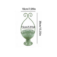 Metal Planter with Handle Vintage Pedestal Rustic Metal Planter Pot for Gardeners, Patio, Balcony, Porch