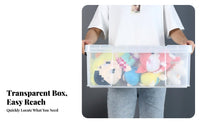 transparent Wheeled slimlow-height container Transparent Lid Underbed Box No Assembly Required Storage Container Stackable for Apartment Dwellers, homeowners, Students, Under Bed, Closet, Car Trunk, Dorm Room