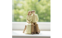 Couple Figurine Rustic Figurine on Tree Stump Statue Small Ornament Cozy for Couples, Anniversary, Wedding