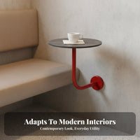 Industrial Design Wall-Mounted Round Table Wrought Iron Construction Booth Side Table Space-Saving Commercial Furniture Sturdy & Long-Lasting for Apartment Dwellers, Interior Designers, Coffee Shop, Restaurant, Small Areas, Balcony