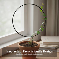 2 Pieces Heart Shaped Plant Support Decorative Heart-Shaped Trellis Round Plant Climbing Frame for Garden, Outdoor, Balcony