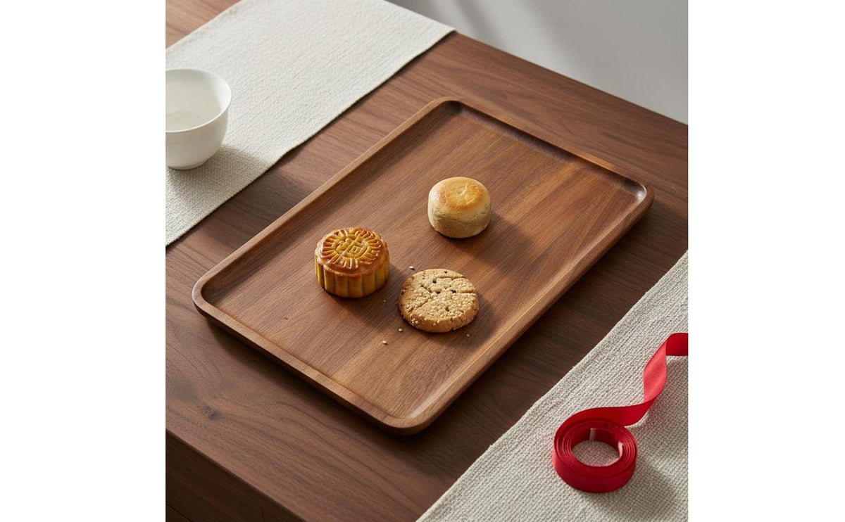 Chinese Aesthetic Tiered Serving Stand Multi-Layer Design Wooden Tiered Serving Tray Large Capacity Afternoon Tea Tray Easy to Assemble for Bakers, Engagement Parties, Weddings