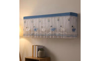 Swan Pattern Wall-Mounted Air Conditioner Cover Scalloped Border Decorative Air Cooling Cover Diaphanous Mesh Wind-Blocking Curtain Crown Embroidery
