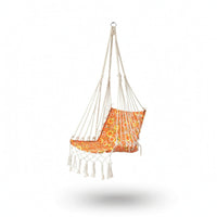 Hanging Swing Chair with Tassels Boho Swing Seat Chair Macrame for Garden, Teens