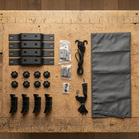 Curved Metal Brackets Roof Tent Installation Kit Gray Storage Pouch Roof Tent Mounting Kit Hook Cord Camping Gear Strap Clip