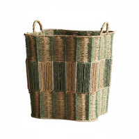 Woven Laundry Container Breathable Rattan Appearance Hamper Space Saving