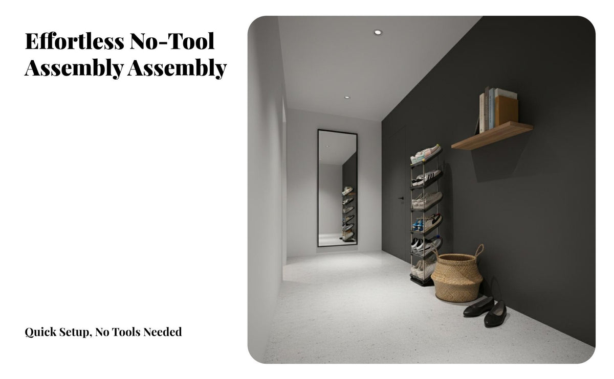 Space-Saving Narrow Shoe Stand Small Footprint Narrow Shoe Rack Easy Assembly Strong Load-Bearing for Students, Apartment Dwellers, Dormitory, Dorm Room, Entryway, Hallway