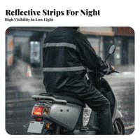 Reflective Rain Suit Windproof High Visibility Rain Jacket and Pants Breathable 2-Piece Waterproof Suit for Delivery Riders, Outdoor Workers, Riding