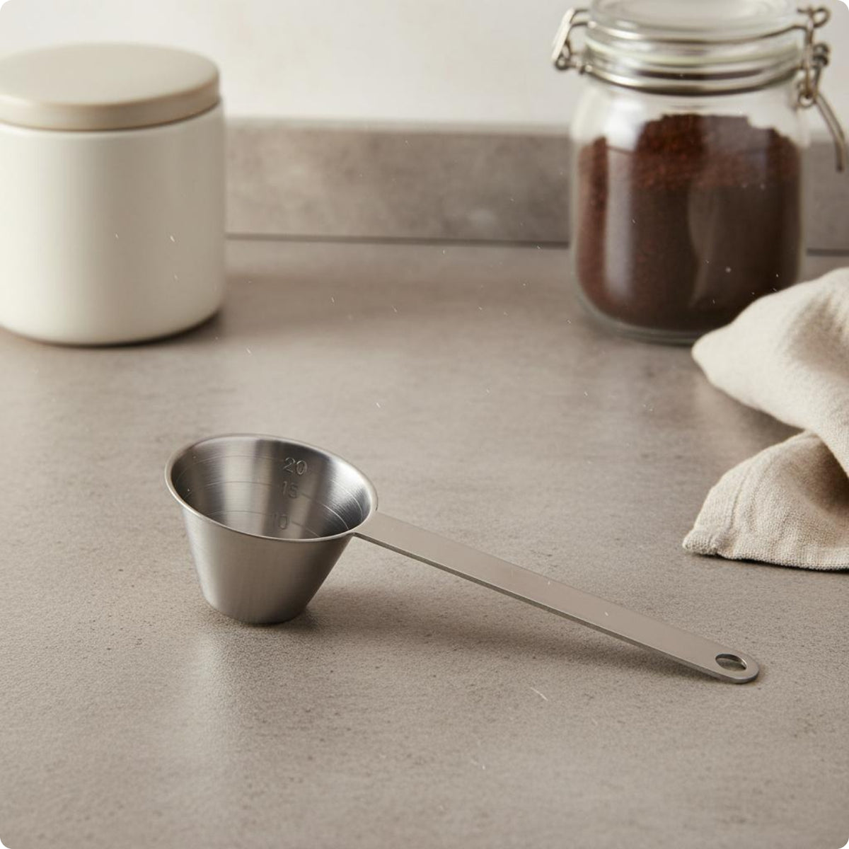 Measuring Spoon Polished Finish Kitchen Tool Hanging Hole