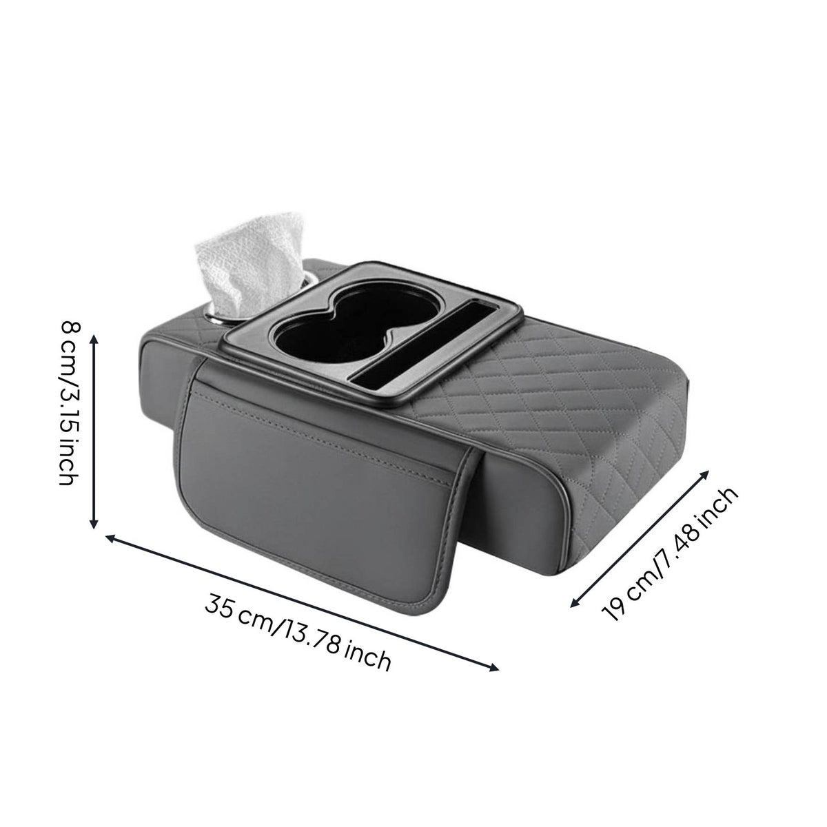 Multi-Functional Design Armrest Cushion with Tissue Box Comfortable Arm Support Multifunctional Armrest Extender Anti-Slip Base
