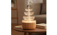 Compact Fountain Humidifier Glowing Desktop Humidifier Quiet Tabletop Aroma Dispenser High-Frequency for Office Workers, Bedroom, Living Room