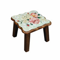 Vintage Design Small Square Bench adaptable Low Stool space-efficient Household Furniture Sturdy Build for Children, Families, Students, Entryway, Living Room, Bedroom, Office