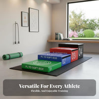 4 Pieces 4-Level Foam Fitness Box Shock Absorbing Soft Plyo Box Set Stackable Bound Boxes Adjustable Height for Children
