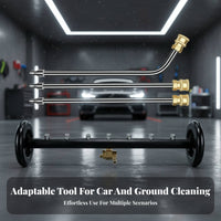 Double Use Chassis and Surface Cleaner Adjustable Angle Double-Function Undercarriage Cleaner Rotating Coupler Underbody Car Wash Broom