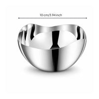 Silver Finish Stainless Steel Sauce Bowl Smooth Surface Wavy Rim Bowl Reflective Stainless Steel Sauce Dish Shallow for Dips, Seasonings, Snacks