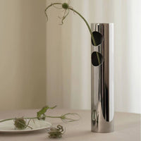 Vase with Cutouts Silver Finishout Vase Modern for Tabletop, Mantel