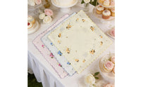 3 Pieces Women's Handkerchief Soft and Edge Handkerchief Lightweight Floral Print Hankie for Wedding, Tea Party