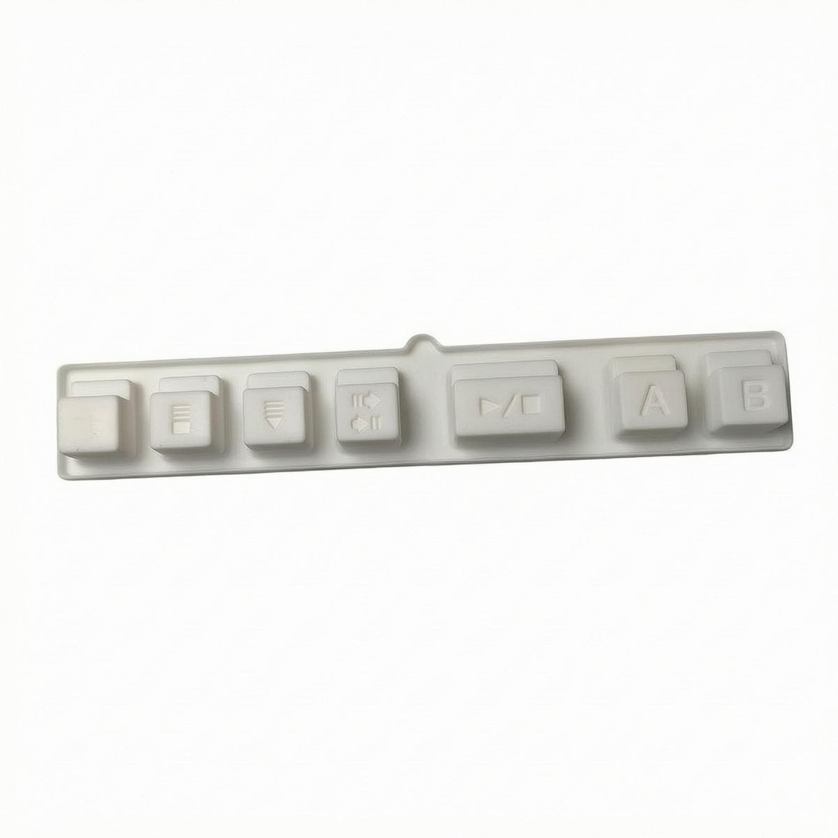 Raised Center Tab Keyboard Switch Assembly Molded Button Key Assembly Plastic Replacement Control Button Unit White