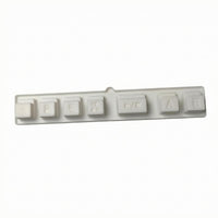 Raised Center Tab Keyboard Switch Assembly Molded Button Key Assembly Plastic Replacement Control Button Unit White