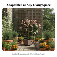 Space Saving Vertical Garden Planter Easy Assembly Planter Box with Trellis Weather Resistant Mobile Plant Stand Integrated Design for Patio & Balcony Gardeners, Apartment Dwellers, DIY Enthusiasts, Living Room, Indoor Areas, Backyard, Deck