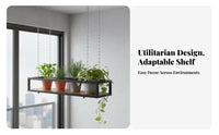 Space-Saving Design utilitarian Chain-Suspended Planter Multi-Functional utilitarian Ceiling Mount adaptable Use Hanging Shelf strongDuty for Plant lovers, Interior Designers, Balcony, Cafe, Restaurant, Living Room
