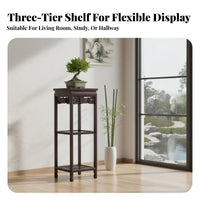 Chinese Design Ornate Pot Stand Floor-Standing Tall Plant Pedestal Minimalist Design Home Furnishing Stable Structure for Admirers of Traditional Furniture, Gardeners, Living Room, Entryway, Hallway, Balcony