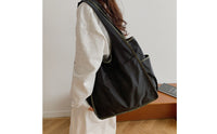 Lightweight Tote Bag with Pockets Foldable Tote Bag with Pocket Large Zippered for Students, Commuters, Shopping