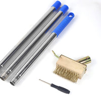 Heavy Duty Crevice Weeding Brush Dense Bristles Long Handle Wire Brush 2-in-1 Design for Outdoor, Kitchen, Bathroom