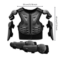 Vest with Guards Stiff-Cover Guarding Gear Set with Guards Zip-Front Vest for Kids, Balance Bike Riding, Motorcycle Training