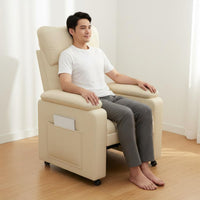 90°-180° Recline Gaming Sofa Chair Thick Padded Cushion Gaming Chair with Footrest Long-Lasting Metal Base Swivel Lazy Sofa Side Storage Pocket for Gamers