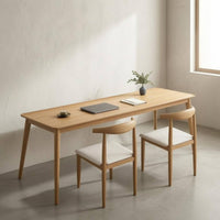 Long Rectangular Desk Thickened Board Wood Writing Desk Sturdy Long Study Table