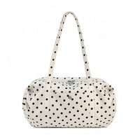 Dot Pattern Bag Slouchy Shoulder Bag with Exterior Pocket Versatile