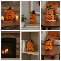 Pumpkin Tin Box Decorative Tin Box with Lid Orange Container for Home Decor