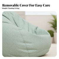 Ergonomic Support Bean Bag Chair Soft and Skin-Friendly Floor Sofa Breathable Indoor Seating Machine Washable Cover for Adults, Students, Gamers, Balcony, Reading Nook, Dorm Room, Lounge Area