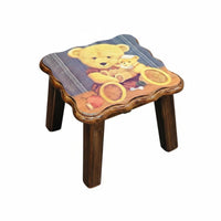 Vintage Design Small Square Bench adaptable Low Stool space-efficient Household Furniture Sturdy Build for Children, Families, Students, Entryway, Living Room, Bedroom, Office