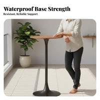 Minimalist Design Round Bar Table Space Saving Round Pub Table Versatile Design Indoor Furniture Sturdy Metal Frame for Cafe Owners, Event Planners, Restaurant, Balcony, Living Room, Kitchen