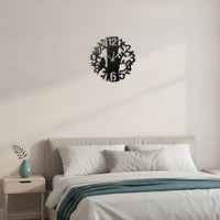 Silhouette Wall Clock Decorative Iron Wall Clock Elegant for Living Room, Office
